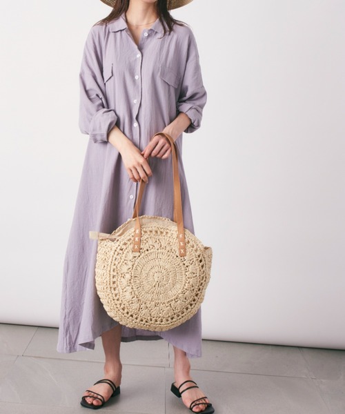 MAISON BREEZE(メゾンブリーズ)の「ナチュラルなシワ感でお手入れ楽々♪【MAISON BREEZE】パッカリングロングシャツワンピース SCCH(ワンピース・レディース・ブラック/ベージュ/グレー・FREE)」の11枚目の写真