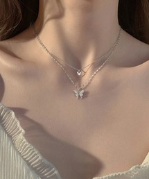 VIBGYOR Women | 【float】2連 バタフライ チャーム ネックレス(ネックレス)