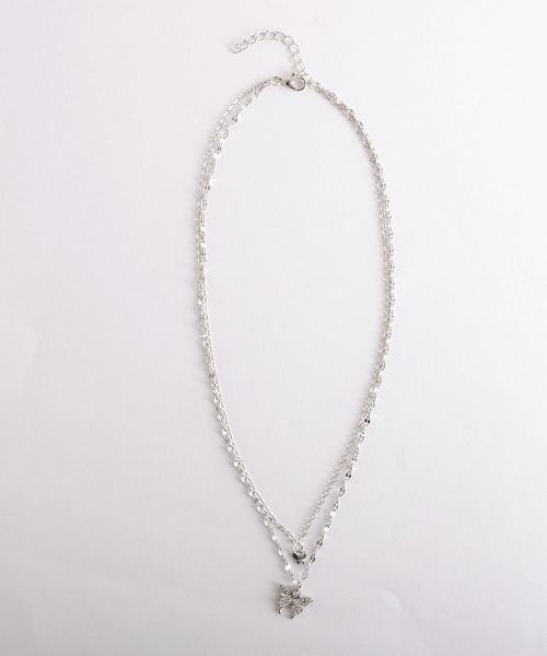 VIBGYOR Women（ヴィブジョー　ウィメン）の「【float】2連 バタフライ チャーム ネックレス（ネックレス・レディース・シルバー/ゴールド/ゴールド系・FREE）」の11枚目の写真