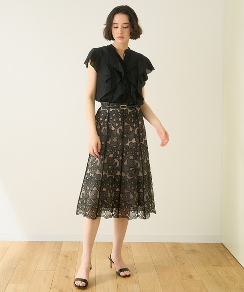 ANAYI(アナイ)の「ライトローンスタンドラッフルブラウス(シャツ/ブラウス・レディース・ホワイト/ブラック/グリーン/サックスブルー・38/36)」の5枚目の写真