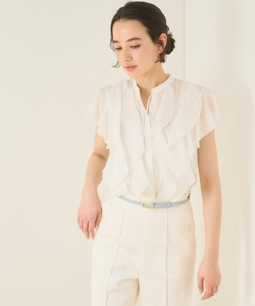 ANAYI(アナイ)の「ライトローンスタンドラッフルブラウス(シャツ/ブラウス・レディース・ホワイト/ブラック/グリーン/サックスブルー・38/36)」の17枚目の写真