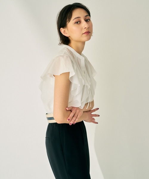 ANAYI(アナイ)の「ライトローンスタンドラッフルブラウス(シャツ/ブラウス・レディース・ホワイト/ブラック/グリーン/サックスブルー・38/36)」の22枚目の写真