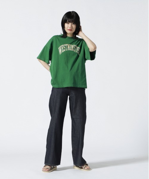 MANASTASH（マナスタッシュ）の「MANASTASH/マナスタッシュ　カレッジプリントティー（Tシャツ/カットソー・レディース・ホワイト/パープル/グリーン・F）」の16枚目の写真