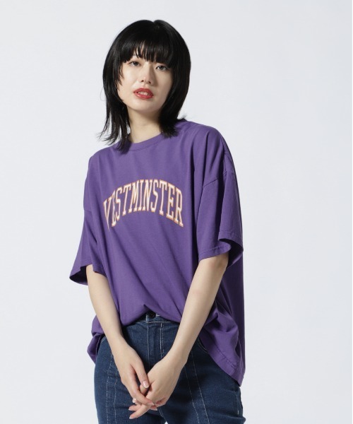 MANASTASH（マナスタッシュ）の「MANASTASH/マナスタッシュ　カレッジプリントティー（Tシャツ/カットソー・レディース・ホワイト/パープル/グリーン・F）」の18枚目の写真