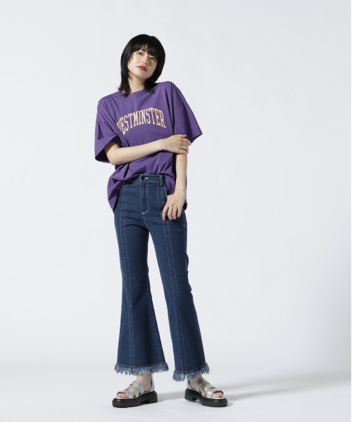 MANASTASH（マナスタッシュ）の「MANASTASH/マナスタッシュ　カレッジプリントティー（Tシャツ/カットソー・レディース・ホワイト/パープル/グリーン・F）」の19枚目の写真