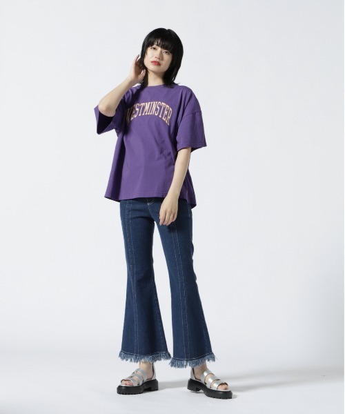 MANASTASH（マナスタッシュ）の「MANASTASH/マナスタッシュ　カレッジプリントティー（Tシャツ/カットソー・レディース・ホワイト/パープル/グリーン・F）」の20枚目の写真