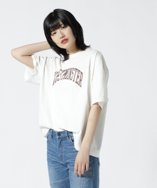 MANASTASH（マナスタッシュ）の「MANASTASH/マナスタッシュ　カレッジプリントティー（Tシャツ/カットソー・レディース・ホワイト/パープル/グリーン・F）」の21枚目の写真