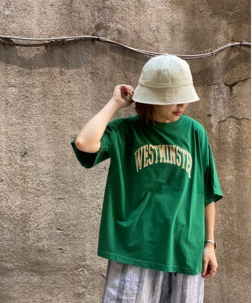 MANASTASH（マナスタッシュ）の「MANASTASH/マナスタッシュ　カレッジプリントティー（Tシャツ/カットソー・レディース・ホワイト/パープル/グリーン・F）」の17枚目の写真