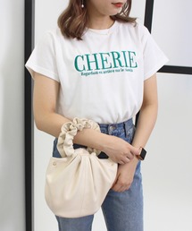 ふくれ刺繍ロゴショート丈Tシャツ