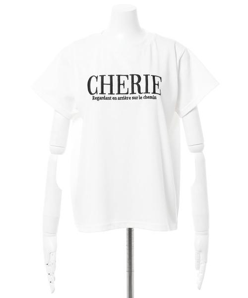 INGNI(イング)の「ふくれ刺繍ロゴショート丈Tシャツ(Tシャツ/カットソー・レディース・ブラック/ホワイト×グリーン/ホワイト×ブラック/ホワイト×ピンク・M)」の10枚目の写真