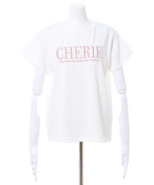 INGNI(イング)の「ふくれ刺繍ロゴショート丈Tシャツ(Tシャツ/カットソー・レディース・ブラック/ホワイト×グリーン/ホワイト×ブラック/ホワイト×ピンク・M)」の21枚目の写真