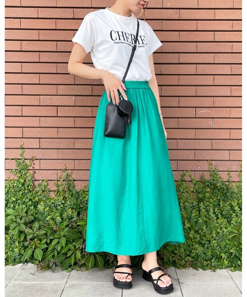 INGNI(イング)の「ふくれ刺繍ロゴショート丈Tシャツ(Tシャツ/カットソー・レディース・ブラック/ホワイト×グリーン/ホワイト×ブラック/ホワイト×ピンク・M)」の20枚目の写真