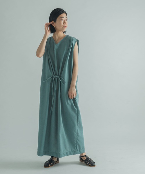 FORK&SPOON(フォークアンドスプーン)の「FORK&SPOON ウエストマークワンピース(ワンピース・レディース・ネイビー/グリーン系その他・1)」の1枚目の写真