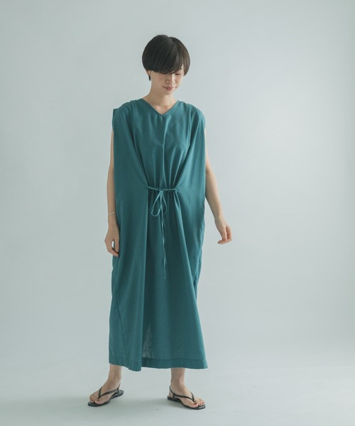 FORK&SPOON(フォークアンドスプーン)の「FORK&SPOON ウエストマークワンピース(ワンピース・レディース・ネイビー/グリーン系その他・1)」の8枚目の写真