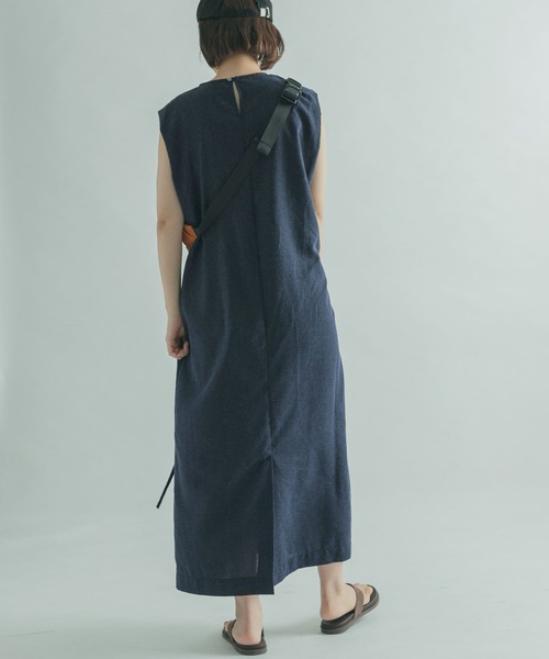 FORK&SPOON(フォークアンドスプーン)の「FORK&SPOON ウエストマークワンピース(ワンピース・レディース・ネイビー/グリーン系その他・1)」の4枚目の写真