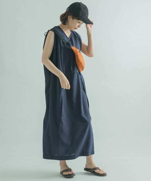 FORK&SPOON(フォークアンドスプーン)の「FORK&SPOON ウエストマークワンピース(ワンピース・レディース・ネイビー/グリーン系その他・1)」の12枚目の写真