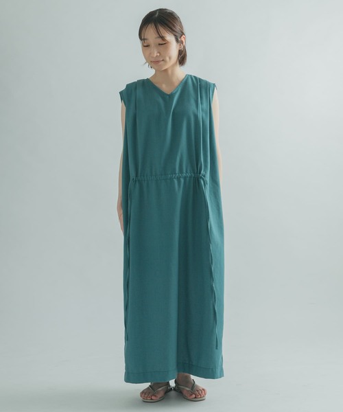 FORK&SPOON(フォークアンドスプーン)の「FORK&SPOON ウエストマークワンピース(ワンピース・レディース・ネイビー/グリーン系その他・1)」の5枚目の写真