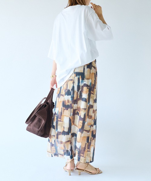 RIVE DROITE（リヴドロワ）の「女性らしいロゴがアクセント/CheriハーフスリーブTシャツ（Tシャツ/カットソー・レディース・ホワイト/ブラウン/チャコールグレー・FREE）」の8枚目の写真