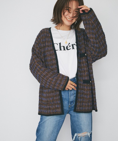 RIVE DROITE（リヴドロワ）の「女性らしいロゴがアクセント/CheriハーフスリーブTシャツ（Tシャツ/カットソー・レディース・ホワイト/ブラウン/チャコールグレー・FREE）」の19枚目の写真