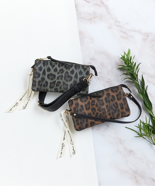 SALON de RUBAN(サロンドルヴァン)の「【SALON de RUBAN / サロン ド ルヴァン】 レオパード ミニショルダーバッグ(ショルダーバッグ・レディース・ブラウン/グレー・FREE)」の1枚目の写真