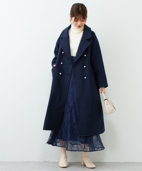 natural couture（ナチュラルクチュール）の「WEB限定/2022AWアイテム/おしゃれロングコート（チェスターコート・レディース・ベージュ/ネイビー/ブラウン/アイボリー/その他2/その他1/サックスブルー・FREE）」の22枚目の写真