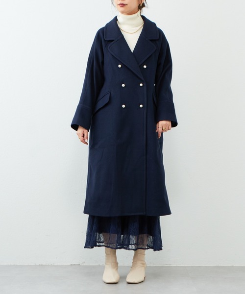 natural couture（ナチュラルクチュール）の「WEB限定/2022AWアイテム/おしゃれロングコート（チェスターコート・レディース・ベージュ/ネイビー/ブラウン/アイボリー/その他2/その他1/サックスブルー・FREE）」の18枚目の写真