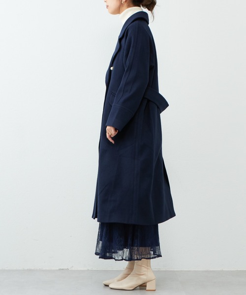 natural couture（ナチュラルクチュール）の「WEB限定/2022AWアイテム/おしゃれロングコート（チェスターコート・レディース・ベージュ/ネイビー/ブラウン/アイボリー/その他2/その他1/サックスブルー・FREE）」の20枚目の写真