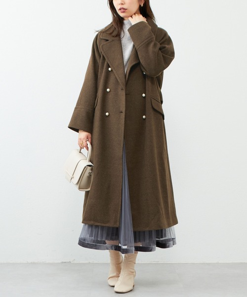 natural couture（ナチュラルクチュール）の「WEB限定/2022AWアイテム/おしゃれロングコート（チェスターコート・レディース・ベージュ/ネイビー/ブラウン/アイボリー/その他2/その他1/サックスブルー・FREE）」の16枚目の写真