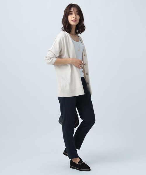 BAYFLOW（ベイフロー）の「ニットVネックカーディガン（カーディガン/ボレロ・レディース・ブラック/ピンク/グリーン/グレイッシュベージュ・FREE）」の5枚目の写真