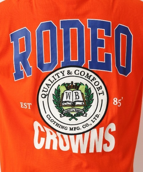 RODEO CROWNS WIDE BOWL（ロデオクラウンズワイドボウル）の「Rodeo College L/S Tシャツ（Tシャツ/カットソー・レディース・オレンジ/グレー×ホワイト/アイボリー/チャコールグレー・FREE）」の10枚目の写真