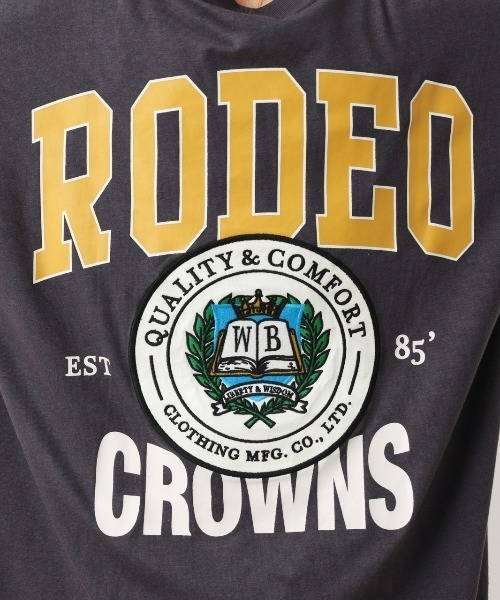 RODEO CROWNS WIDE BOWL（ロデオクラウンズワイドボウル）の「Rodeo College L/S Tシャツ（Tシャツ/カットソー・レディース・オレンジ/グレー×ホワイト/アイボリー/チャコールグレー・FREE）」の16枚目の写真