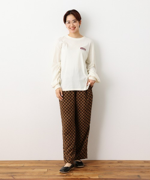 RODEO CROWNS WIDE BOWL（ロデオクラウンズワイドボウル）の「Rodeo College L/S Tシャツ（Tシャツ/カットソー・レディース・オレンジ/グレー×ホワイト/アイボリー/チャコールグレー・FREE）」の17枚目の写真