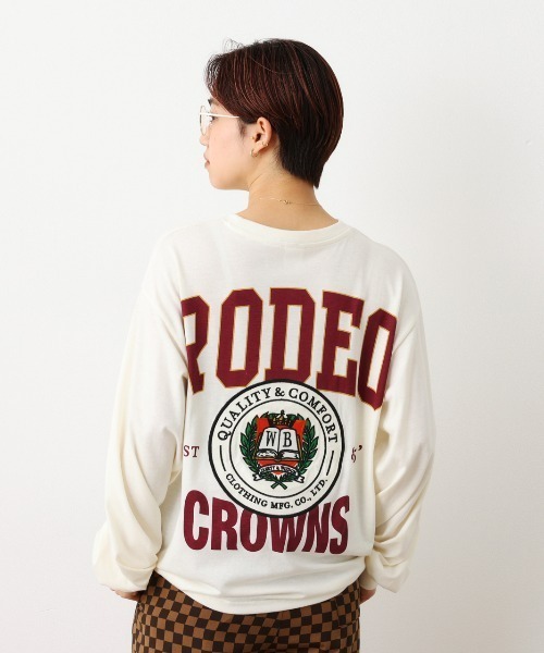 RODEO CROWNS WIDE BOWL（ロデオクラウンズワイドボウル）の「Rodeo College L/S Tシャツ（Tシャツ/カットソー・レディース・オレンジ/グレー×ホワイト/アイボリー/チャコールグレー・FREE）」の19枚目の写真