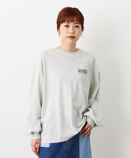 RODEO CROWNS WIDE BOWL（ロデオクラウンズワイドボウル）の「Rodeo College L/S Tシャツ（Tシャツ/カットソー・レディース・オレンジ/グレー×ホワイト/アイボリー/チャコールグレー・FREE）」の22枚目の写真