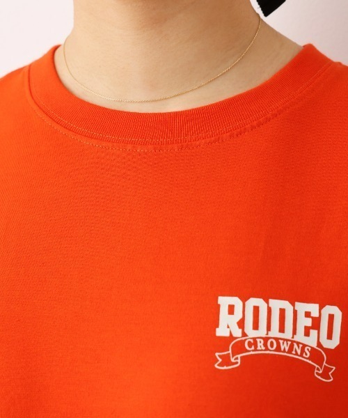 RODEO CROWNS WIDE BOWL（ロデオクラウンズワイドボウル）の「Rodeo College L/S Tシャツ（Tシャツ/カットソー・レディース・オレンジ/グレー×ホワイト/アイボリー/チャコールグレー・FREE）」の9枚目の写真