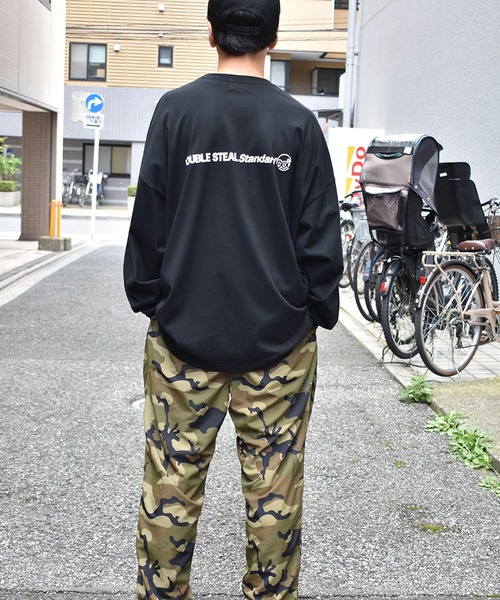 DOUBLE STEAL（ダブルスティール）の「DS Logo L/S TEE ドロップショルダー（Tシャツ/カットソー・メンズ・ブルー/グレー/ホワイト/ブラック・X-LARGE/LARGE/MEDIUM）」の5枚目の写真