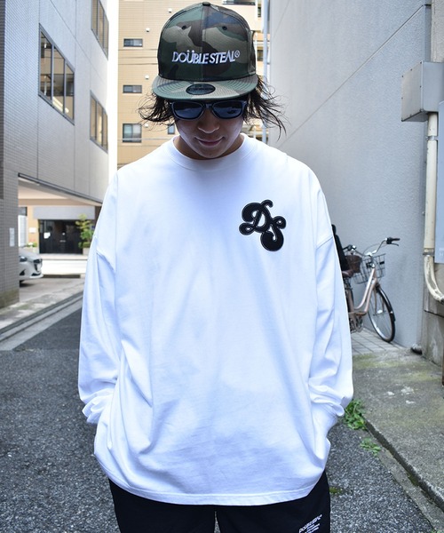 DOUBLE STEAL（ダブルスティール）の「DS Logo L/S TEE ドロップショルダー（Tシャツ/カットソー・メンズ・ブルー/グレー/ホワイト/ブラック・X-LARGE/LARGE/MEDIUM）」の8枚目の写真