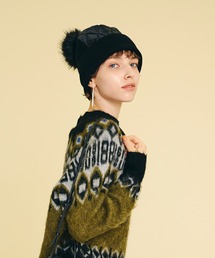 LANVIN en Bleu ニットワッチ　カシミヤ　ブラウン LANVIN en Bleu ニットワッチ カシミヤ ブラウン