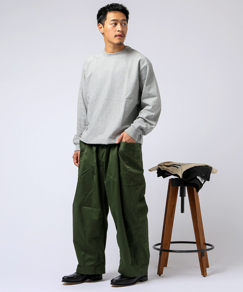 B.C STOCK(ベーセーストック)の「PLANTER ブカワイドパンツ(その他パンツ・メンズ・アイボリー/カーキ・MEDIUM/LARGE)」の3枚目の写真