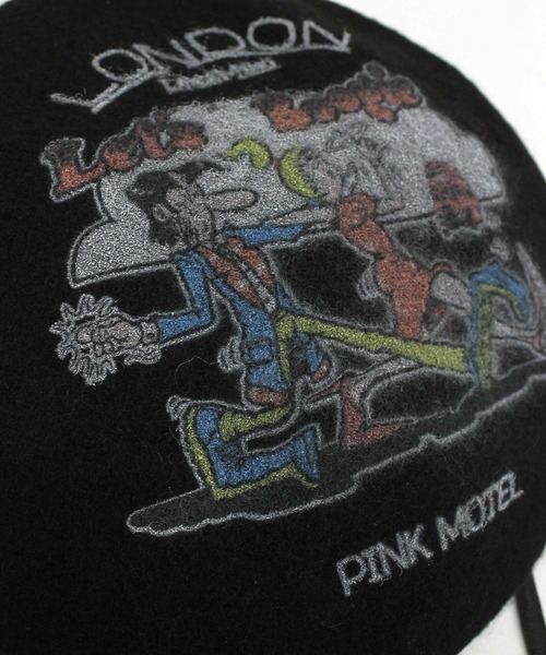 RNA（アールエヌエー）の「E4870 PINK MOTEL ベレー（ハンチング/ベレー帽・レディース・ブラック/レッド・FREE）」の7枚目の写真