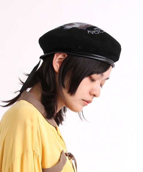 RNA（アールエヌエー）の「E4870 PINK MOTEL ベレー（ハンチング/ベレー帽・レディース・ブラック/レッド・FREE）」の19枚目の写真