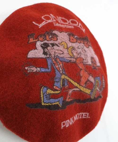 RNA（アールエヌエー）の「E4870 PINK MOTEL ベレー（ハンチング/ベレー帽・レディース・ブラック/レッド・FREE）」の14枚目の写真