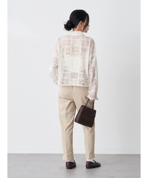 earth music&ecology(アースミュージックアンドエコロジー)の「ショート丈レースシャツ(シャツ/ブラウス・レディース・ブラック/グリーン/ラベンダー/オフホワイト・FREE)」の21枚目の写真