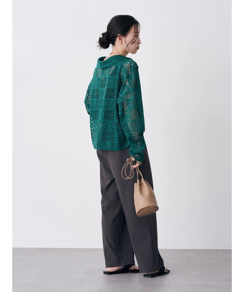 earth music&ecology(アースミュージックアンドエコロジー)の「ショート丈レースシャツ(シャツ/ブラウス・レディース・ブラック/グリーン/ラベンダー/オフホワイト・FREE)」の22枚目の写真