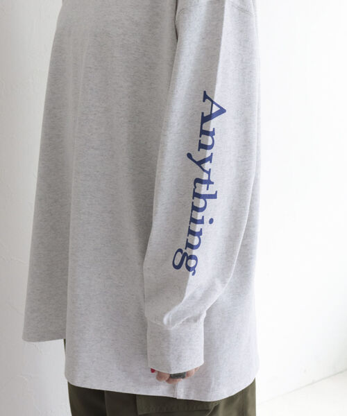 fredy emue(フレディエミュ)の「Anything袖ロゴ ロンT(Tシャツ/カットソー・レディース・ライトグレー/ネイビー/オフホワイト・38)」の6枚目の写真