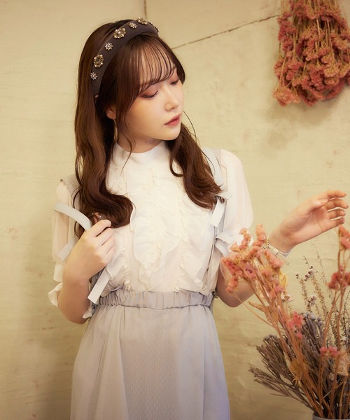 Swankiss(スワンキス)の「SX ×frill B/L(シャツ/ブラウス・レディース・ホワイト/ブラック/ピンク・FREE)」の2枚目の写真