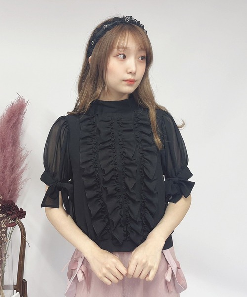 Swankiss(スワンキス)の「SX ×frill B/L(シャツ/ブラウス・レディース・ホワイト/ブラック/ピンク・FREE)」の14枚目の写真