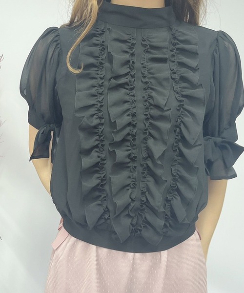 Swankiss(スワンキス)の「SX ×frill B/L(シャツ/ブラウス・レディース・ホワイト/ブラック/ピンク・FREE)」の8枚目の写真