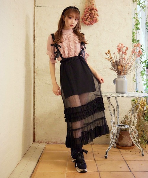 Swankiss(スワンキス)の「SX ×frill B/L(シャツ/ブラウス・レディース・ホワイト/ブラック/ピンク・FREE)」の5枚目の写真