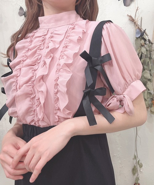 Swankiss(スワンキス)の「SX ×frill B/L(シャツ/ブラウス・レディース・ホワイト/ブラック/ピンク・FREE)」の7枚目の写真